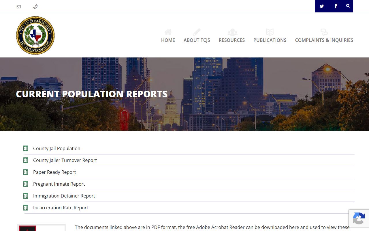 Smith County inmate population TCJS county jail population reports